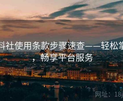 黑料社使用条款步骤速查——轻松掌握，畅享平台服务