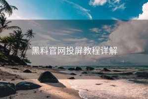黑料官网投屏教程详解