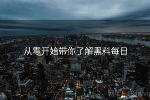 从零开始带你了解黑料每日