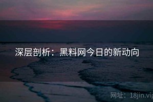 深层剖析：黑料网今日的新动向