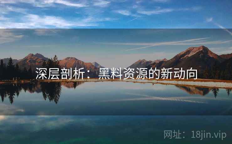 深层剖析：黑料资源的新动向