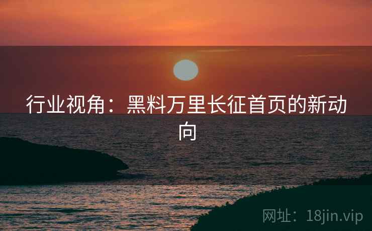 行业视角：黑料万里长征首页的新动向