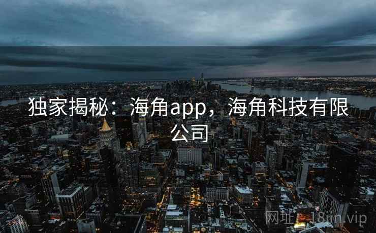 独家揭秘：海角app，海角科技有限公司