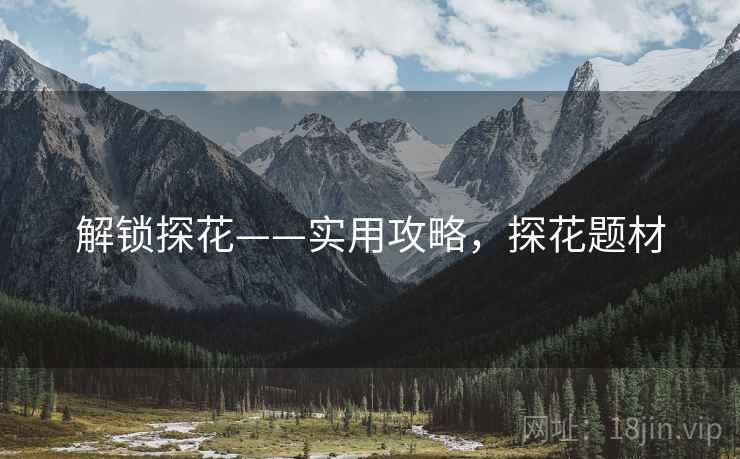 解锁探花——实用攻略，探花题材