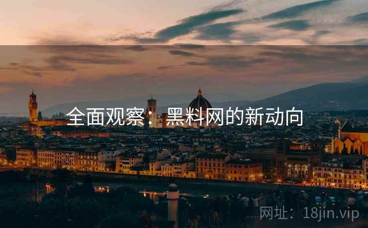 全面观察：黑料网的新动向